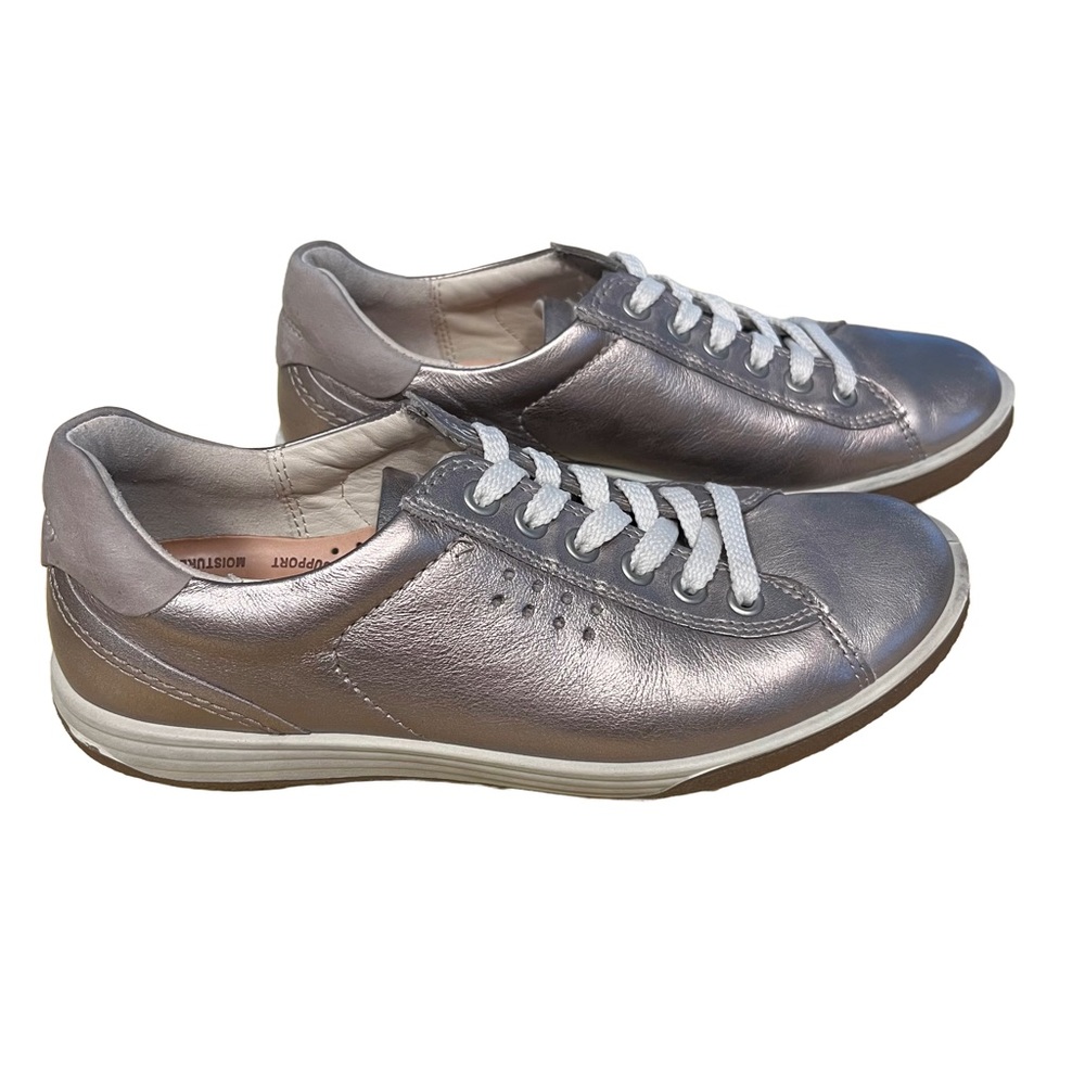 Ecco Chase II Moon Rock Metallic Comfort Leather Sneaker Women Sz 36 (5.5)